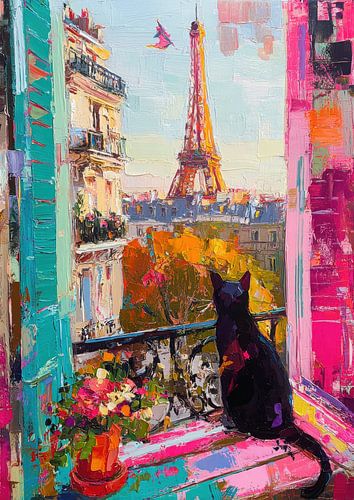 Parijs Eiffeltoren Zwarte Kat