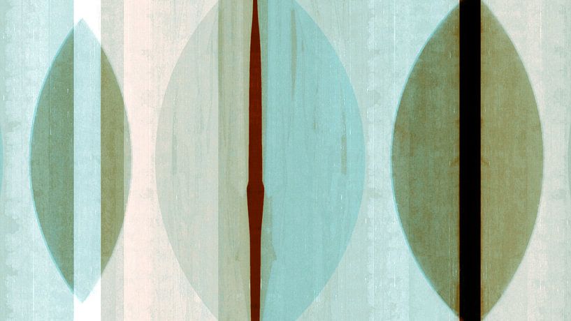 Modern Scandinavian Bauhaus Abstraction Organic Pastel by Mad Dog Art