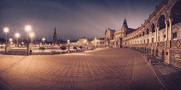 Panorama van Plaza de España, Sevilla van Henk Meijer Photography