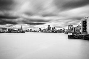 Zwart-wit London sky-line