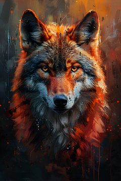 Wolf Schilderij | Schilderij Wolf | Schilderkunst Dieren van AiArtLand
