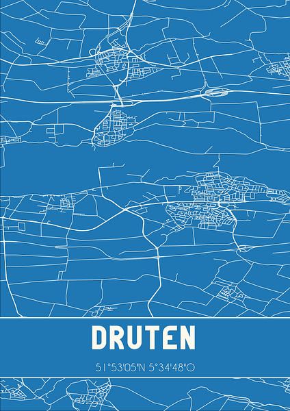 Blueprint | Map | Druten (Gelderland) by Prints of Place