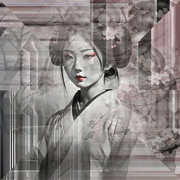 Geisha abstraite sur FoXo Art