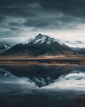 Stille reflectie: IJslandse top van fernlichtsicht
