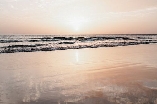 Sunset at the beach with reflection of the clouds | art print Andalusia Spain