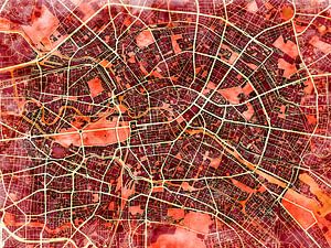 Karte von Berlin centrum im stil 'Amber Autumn'