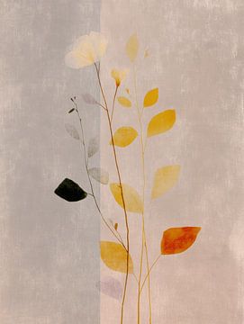 Botanical abstract in pastel colours by Japandi Art Studio