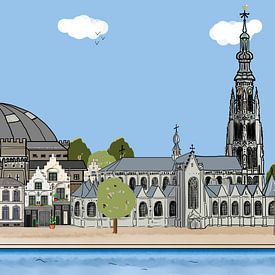 Skyline von Breda von Debbie van Eck