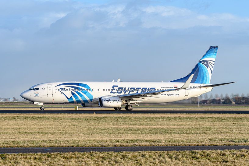 Departing Egypt Air Boeing 737-800. by Jaap van den Berg