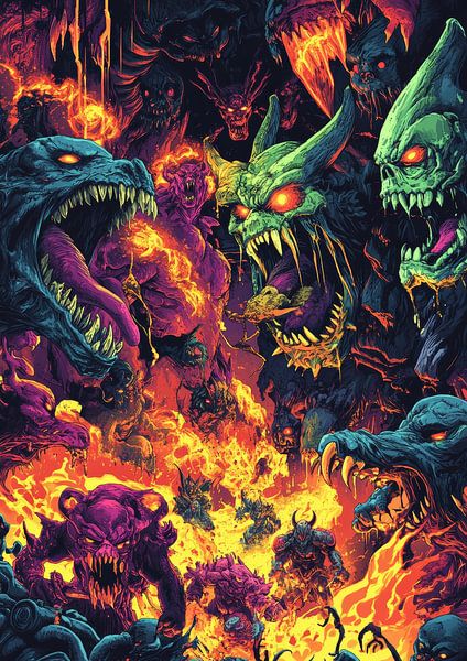 &quot;Episches Inferno voller schrecklicher Kreaturen&quot; von fredi arlangga