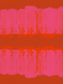 Terrakotta, Orange und Neon-Pink. Buntes Abstraktes in leuchtenden Farben von Dina Dankers