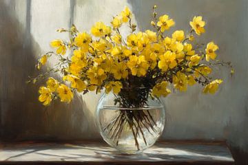 Gele bloemenpracht van Poster Art Shop