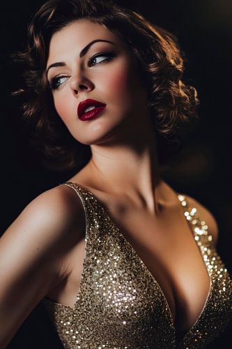 Glamorous elegance in portrait