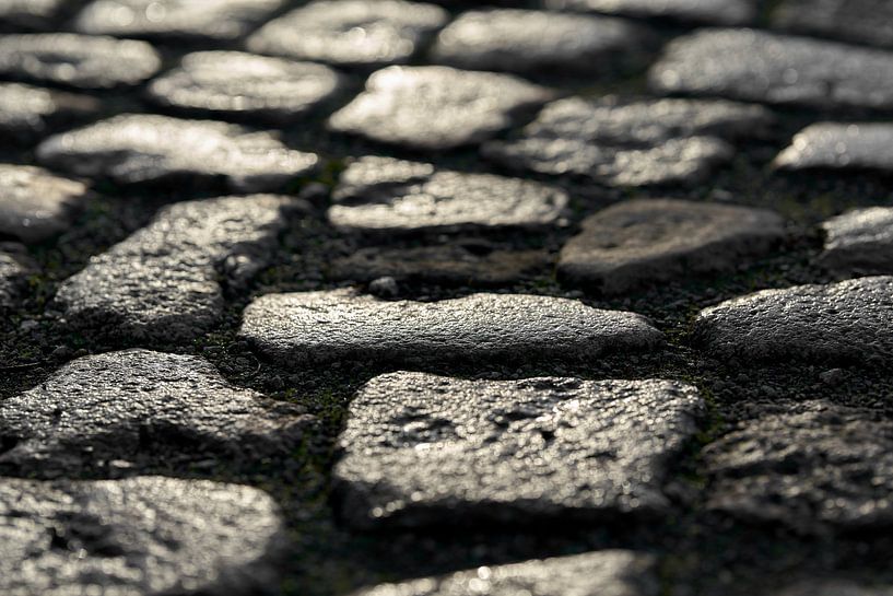Cobbles of a street by Heiko Kueverling
