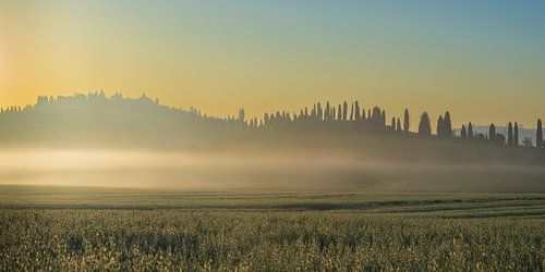 Zonsopgang in de Crete Senesi