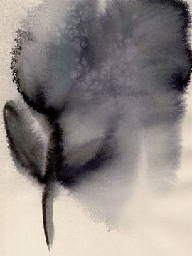 Abstracte bloem. Aquarel gewassen van Dina Dankers