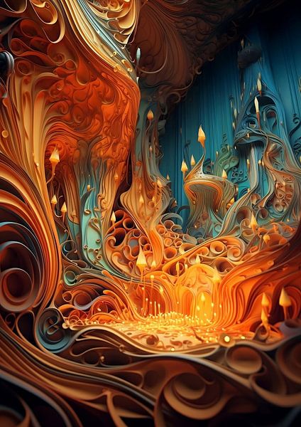 Arabian Fractal Abstracts (8) - Spiral Cathedral van Ralf van de Sand
