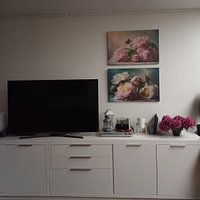 Photo de nos clients: Bouquet de fleurs de pivoines roses - Nature morte par Joriali, sur toile