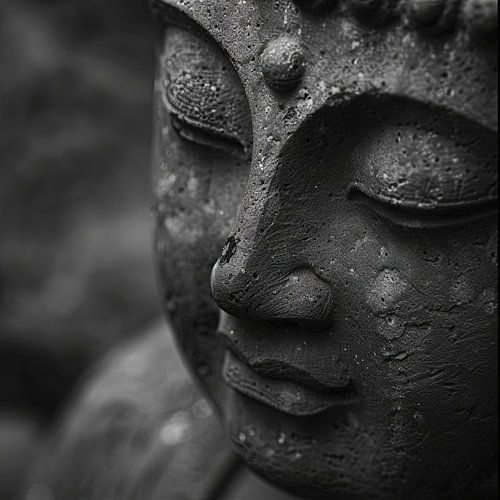 Zen Boeddha in zwart-wit
