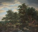 Bosgezicht, Jacob Isaacksz van Ruisdael, 1653 van Marieke de Koning thumbnail