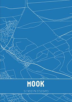 Blauwdruk | Landkaart | Mook (Limburg) van Rezona
