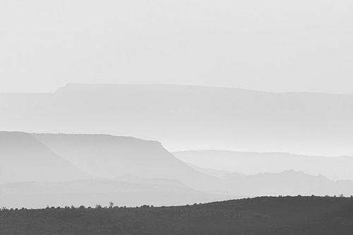 Zonsopkomst Namibië 3 zwart-wit