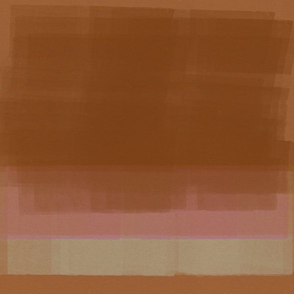 Verbrand oranje, roze, wit, oker. Abstract kleurrijk schilderij geïnspireerd door Mark Rothko van Dina Dankers