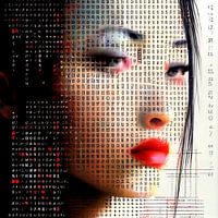 woman portrait digital futuristic abstract technology modern