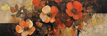 Abstract Oranje | Golden Bloom van De Mooiste Kunst