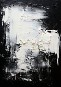 Abstraktes Gemälde Kunstdruck Modern Schwarz Weiß