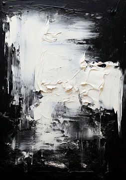 Abstract Schilderij Kunstdruk Modern Zwart Wit van Niklas Maximilian