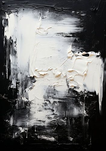 Abstract Painting Art Print Modern Black White