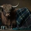 Scottish Highlander with rug | Still life by Digitale Schilderijen
