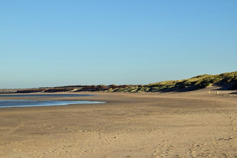 Strand en duinlandschap op de Brouwersdam in Zeeland, Nederland van Robin Verhoef
