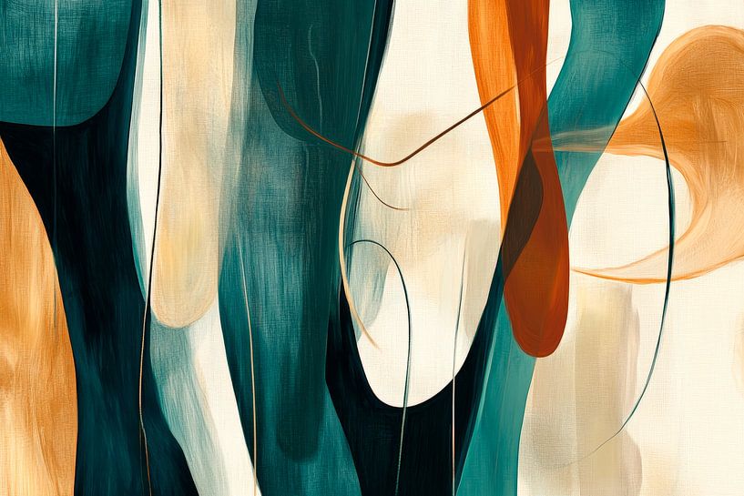 Abstracte kleuren dansen in de ruimte van Poster Art Shop