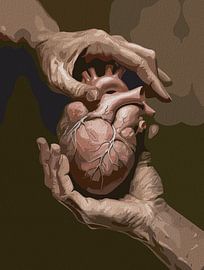 Hände halten ein Herz: Profunde Kunst
