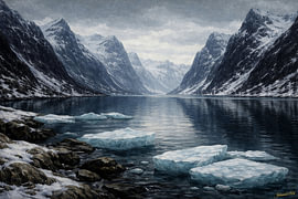 Pinselstriche der Wildnis – Arktische Winterküste von Johannas Art Creations