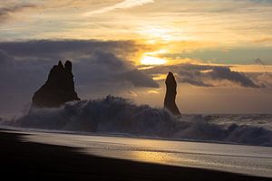 Sunrise Reynisdrangar in Iceland
