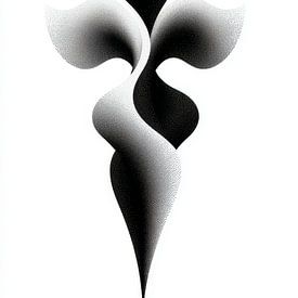 Monochrome Flow - Abstract Black and White Art in Motion by Gelissen Artworks