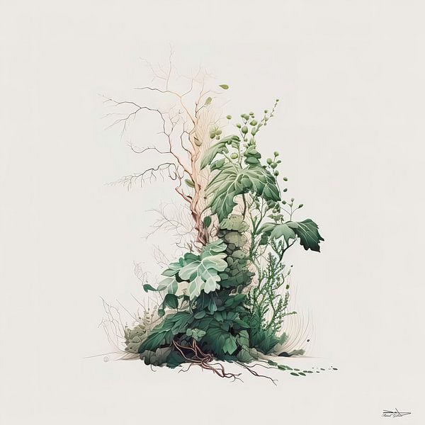 Pflanze mit vielen grünen Farben von Gelissen Artworks