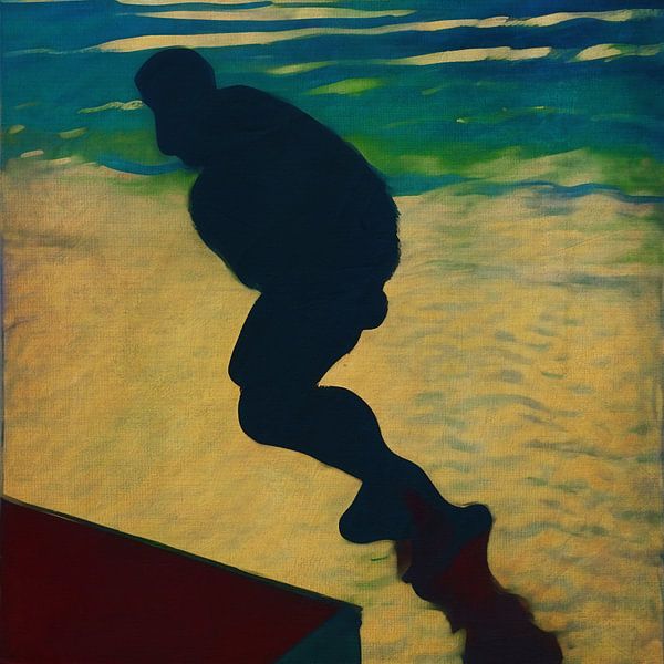 Shadow of a man by the sea by Jan Keteleer