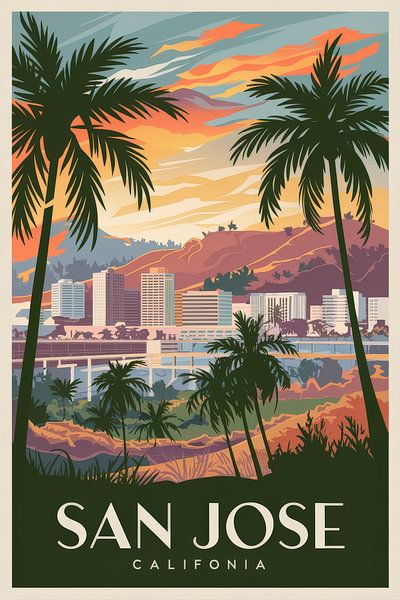 San José, Californië van Poster Art Shop