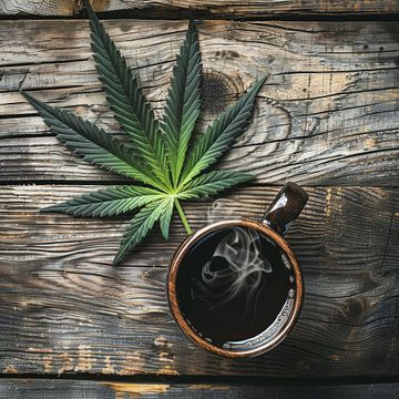 Koffie & cannabis van Poster Art Shop