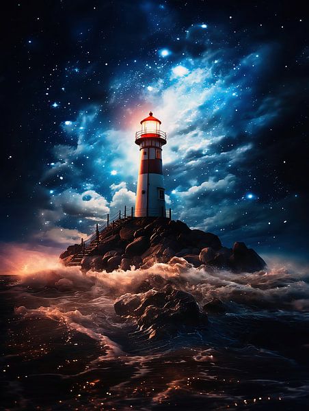 Phare dans la nuit par fernlichtsicht