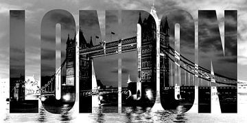 London Bridge black white van Bass Artist
