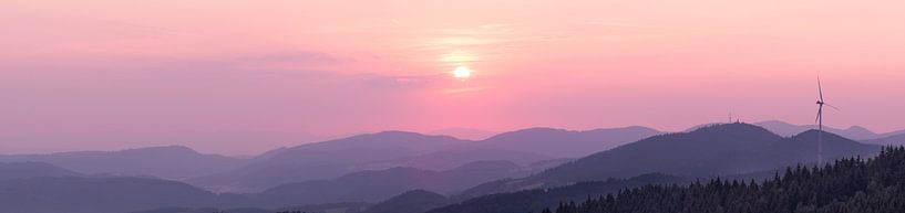 Sonnenuntergang | Schwarzwald | Deutschland | Pastell von Marianne Twijnstra