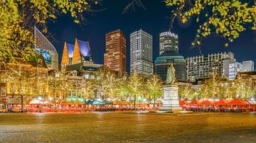 Den Haag Plein bij nacht van Rene Bosselaar