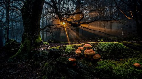 Bos in het Avondlicht.