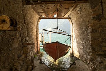 Boat house in Gandria by Heleni Fafoutis