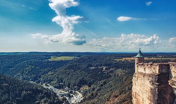 Uitzicht vanaf vesting Königstein van Jakob Baranowski - Photography - Video - Photoshop